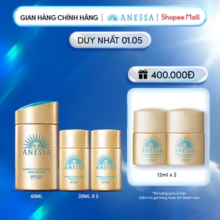 Bộ Sữa chống nắng dưỡng da kiềm dầu bảo vệ hoàn hảo SPF50+ PA++++ 60ml+20ml x2