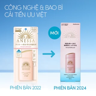 Bộ 2 Sữa chống nắng Anessa dịu nhẹ cho da nhạy cảm và trẻ em SPF 50+ PA++++ 60mlx2