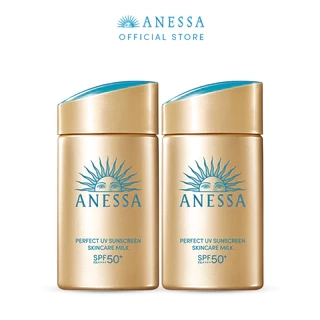 Bộ 2 Sữa chống nắng dưỡng da kiềm dầu bảo vệ hoàn hảo Anessa Perfect UV Sunscreen Skincare Milk SPF50+PA++++ 60mlx2