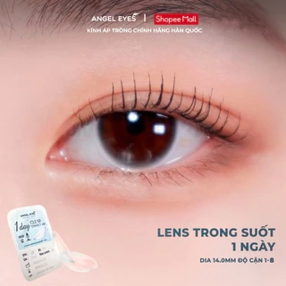 Lens 1 ngày trong suốt Angel Eyes cho mắt nhạy cảm, kính áp tròng hàng ngày trong suốt có độ cận từ 1 đến 8 độ