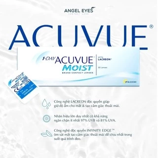 Lens áp tròng trong suốt 1 ngày Angel Eyes Acuvue của Mỹ độ cận 1-10 (Lens dùng 1 lần cận | Kính áp tròng hàng ngày)