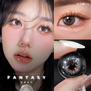 Lens xám tự nhiên có độ cận 0-8 N’Rosa Fantasy Gray chất liệu Silicone Hydrogel cho mắt thở Angel Eyes phân phối