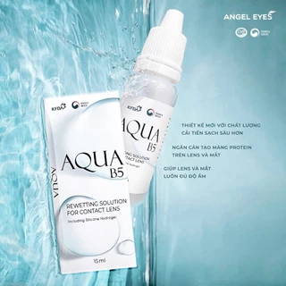 Nước nhỏ mắt lens Aqua B5 15ml cao cấp cho mắt nhạy cảm Angel Eyes phân phối độc quyền (Nước nhỏ mắt kính áp tròng)
