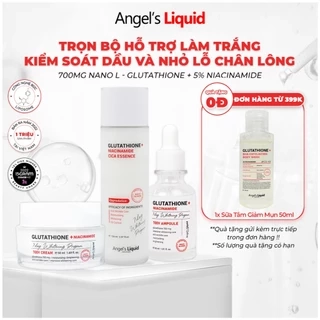 Bộ 3 sản phẩm Nước Thần, Serum, Kem Dưỡng Trắng Cấp Ẩm Đa Tầng Angel's Liquid Whitening Program Glutathione