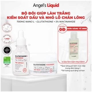 Bộ Sản Phẩm Serum, Kem Dưỡng Trắng Se Khít Lỗ Chân Lông Angel's Liquid Glutathione Plus Niacinamide Serum & Cream