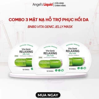 Combo 3 Mặt Nạ Phục Hồi Da BNBG Vita Genic RELAXING Jelly Mask 30ml (XANH LÁ)