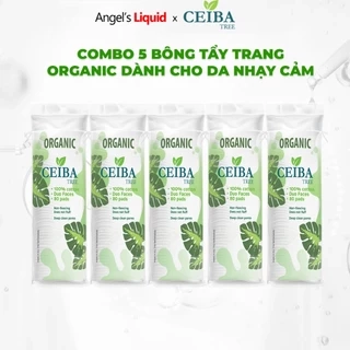 Combo 5 Bông Tẩy Trang Ceiba Tree Dành Cho Mọi Loại Da 80 miếng x5