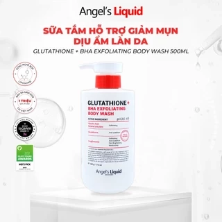 Sữa Tắm Giảm Mụn, Dịu Ẩm Làn Da Angel's Liquid Glutathione + BHA Exfoliating Body Wash 500ML