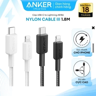 Cáp Sạc ANKER 322 Nylon Cable III USB-C to Lightning Dài 1.8m - A81B6