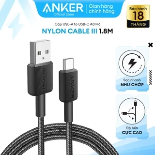 Cáp Sạc Anker Nylon Cable 322 USB to USB-C Dài 0.9M - A81H5
