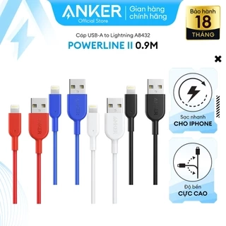 Cáp sạc ANKER Powerline II Lightning - Dài 1.8m - A8433