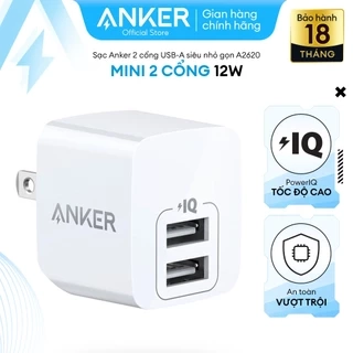 Sạc ANKER PowerPort Mini 2 cổng 12W - A2620