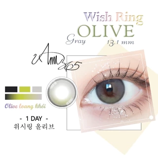 Lens 1 Ngày Màu Ombre Xanh Olive Loang Khói Ann365 Cận Loạn 0 – 8 Độ