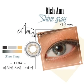 Lens ANN365 Hàn Quốc 1 Ngày Màu Xám Sáng, Kính Áp Tròng Cho Mắt Nhạy Cảm