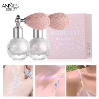 Phấn bắt sáng ANNIES dạng xịt ánh nhũ ngọc trai kim cương lấp lánh chỉnh sửa làm sáng khuôn mặt/ cơ thể cho nữ