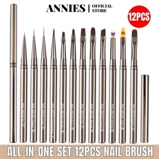 ANNIES 12PCS  set  Cọ Vẽ Trang Trí Móng Tay Nghệ Thuật Đa Năng