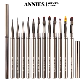 ANNIES Bộ 12 Loại Cọ Kim Loại Sơn Móng Tay Toàn Diện