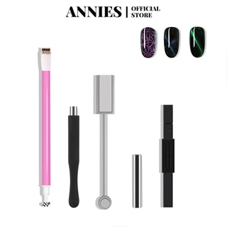 Nam châm ANNIES đen 3D hình trụ mạnh mẽ hai đầu tạo hiệu ứng mắt mèo cho keo dán trang trí móng tay nghệ thuật