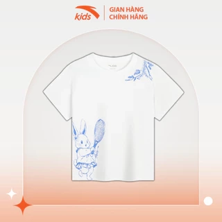 Áo Phông Ngắn Tay Thể Thao Bé Gái Anta Kids Badminton vải polyester co giãn 4 chiều, thoáng khí 3624B9119