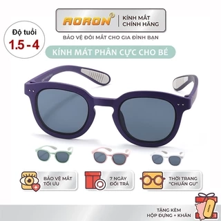 Kính Mát Cho Bé AORON Gọng Vuông Tròn Chống Tia UV Bảo Vệ Mắt Màu Sắc Dễ Thương Tròng Phân Cực Cho Bé Trai Bé Gái AK163