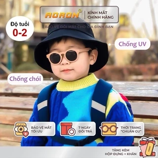 Kính Mát Cho Bé Tròng Phân Cực Chống UV400 Gọng Tròn Dẻo Silicone Cao Cấp Thời Trang Bé Trai Bé Gái Từ 0-3 Tuổi AK139