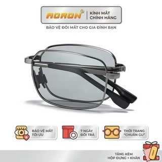 Kính Mát Nam Thời Trang, Mắt Vuông Tròng Phân Cực Đổi Màu Chống Lóa Ngày Đêm, Gọng Kính Gập Tiện Lợi AK026 - AORON