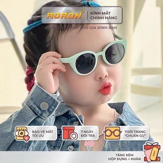 Kính Mát Phân Cực Mắt Tròn Dễ Thương Cho Bé Từ 3-8 Tuổi Gọng Silicon Mềm Màu Pastel Tròng Chống Tia UV An Toàn AK138