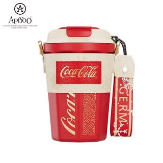 Cốc giữ nhiệt APIYOO 390ml bằng thép không gỉ 316 họa tiết Coca Cola phiên bản giáng sinh