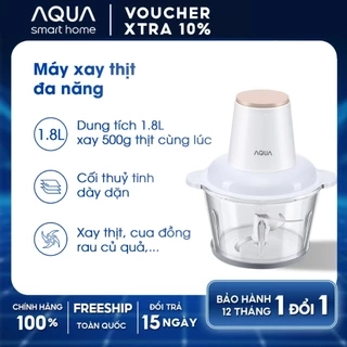 Máy xay thịt Aqua GGS201R cối thuỷ tinh, dung tích 1.8L xay cua, thịt cá rau củ - Bảo hành 12 tháng