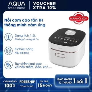 Nồi cơm cao tần AQUA RIH401R 1.5L, điều khiển cảm ứng 8 chế độ nấu, hẹn giờ 24 tiếng