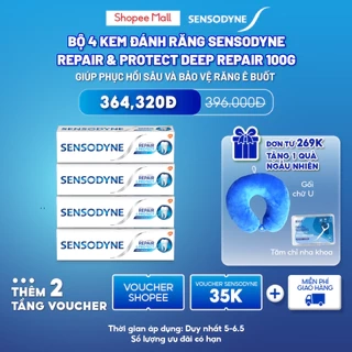 Bộ 4 Kem đánh răng SENSODYNE Repair & Protect Deep Repair 100g giúp phục hồi sâu và bảo vệ răng ê buốt