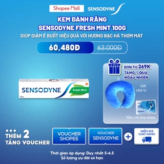 Kem đánh răng SENSODYNE Fresh Mint 100g giúp giảm ê buốt hiệu quả với hương bạc hà thơm mát