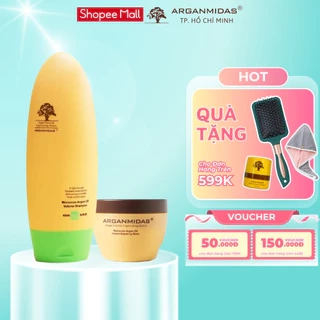 Combo dầu gội kiềm dầu Arganmidas tạo phồng chân tóc giảm rụng tóc dầu xả Collagen siêu dưỡng ẩm phục hồi tóc hư 450ml