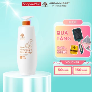 Sữa tắm dưỡng trắng siêu dưỡng ẩm Arganmidas Argan Oil làm sạch và sáng nuôi dưỡng da mịn màng - 750ml