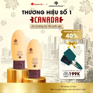 Dầu gội kiềm dầu tạo phồng chân tóc và dầu xả siêu dưỡng ẩm phục hồi tóc hư tổn Arganmidas 50ml