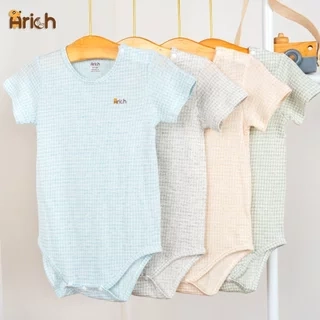 Bộ body chip cộc tay Arich chất liệu xô tre cho bé trai, bé gái cho bé size từ newborn - 12 tháng