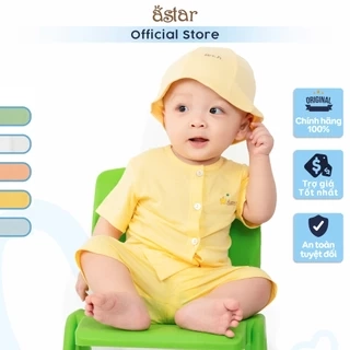 Bộ cộc tay cài thẳng Astar vải sợi tre organic cho bé trai, bé gái
