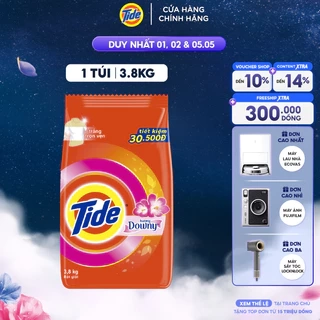 Bột giặt TIDE Hương Downy Quần Áo Trắng Sáng Túi 3.6KG/3.8KG