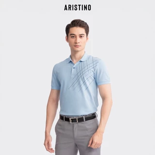 Áo polo nam Aristino Slim fit, thiết kế cổ dệt lịch sự, họa tiết kẻ cách điệu trẻ trung hiện đại - APS046S3