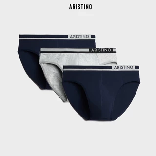 Quần lót nam ARISTINO dáng briefs khỏe khắn, cạp chun dệt logo lệch nam tính, cotton kháng khuẩn - ABF1603