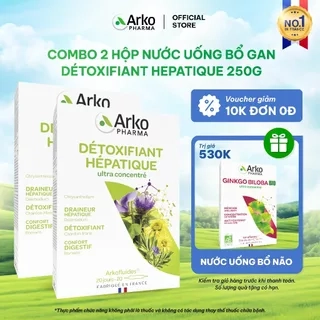 Combo 2 Hộp Detox Thải Độc Gan Arkofluides Détoxifiant Hepatique 250g (Hộp 20 ống)