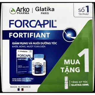 Hộp Quà Cho Viên Uống Forcapil Fortifiant combo 1 - Giảm rụng tóc sau sinh, hỗ trợ mọc tóc biotin,