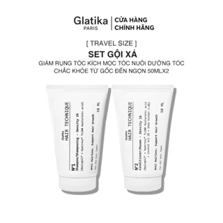 Set gội xả Glatika Hair Technique giảm rụng tóc kí.ch mọc tóc nuôi dưỡng tóc ch.ắc kh.ỏe 50ml x2