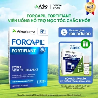 Viên Uống Giảm Rụng Tóc Sau Sinh, Hỗ Trợ Mọc Tóc Biotin, Cystine Arkopharma Forcapil Fortifiant - 60 viên