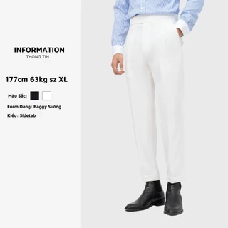Quần âu cạp cao nam ARMCEO dáng baggy suông Hàn cao cấp - A03