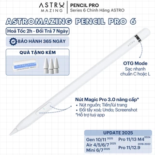 Bút Stylus AstroMazing Pencil Pro cảm ứng chống chạm nhầm vẽ nét thanh đậm dành cho iPad