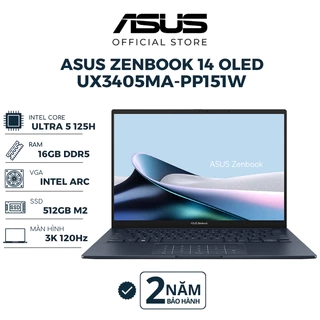 Laptop Asus Zenbook 14 OLED UX3405MA-PP151W Ultra 5 125H | 16GB 512GB | Intel Arc 14" 3K 120Hz Win 11 Xanh 2 NĂM BH