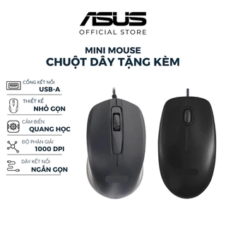 Chuột có dây Asus Mini Mouse USB-A A43 | Nhỏ gọn | Cảm biến quang học 1000 DPI