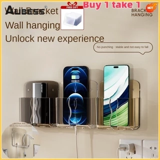 Aubess [Mua 1 Tặng 1] Giá đỡ điện thoại gắn tường - Keo dán siêu bền Không cần khoan, Sạc không bị rối & Sử dụng đa năng cho gia đình/văn phòng