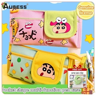 Aubess [Quà tặng] Hộp đựng bút chì Crayon Shin-Chan dung tích lớn cho học sinh Hộp đựng bút chì chống nước dễ thương Túi đựng đồ dùng học tập hoạt hình